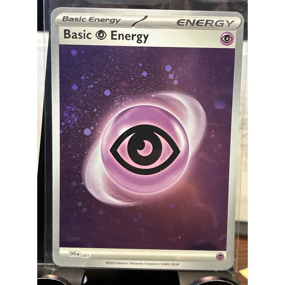 HD Psychic Energy Cosmos Holo With Triple 🍥🍥🍥 Swirl Sve 005 Pokémon 151 S&V